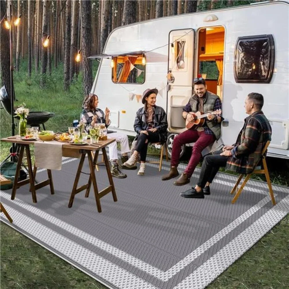 Outdoor Rug Reversible Portable Plastic Straw Camping Rugs for Outside RV,Large - Picture 3 of 7